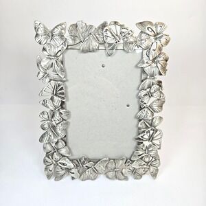 Sixtrees Pewter Butterfly Picture Frame Ornate Metal Tabletop Decor 4x6